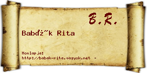 Babák Rita névjegykártya