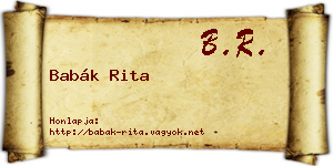 Babák Rita névjegykártya